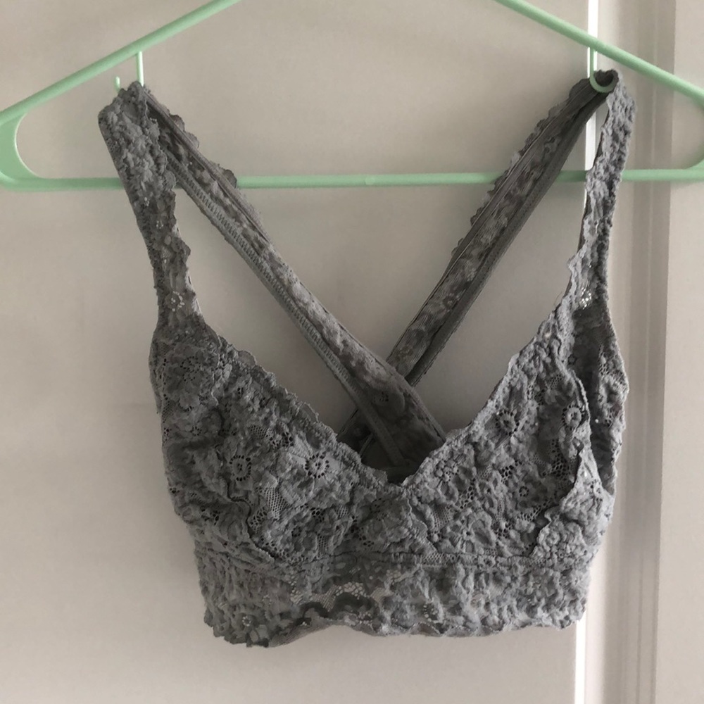 aerie grey bralette crossback
